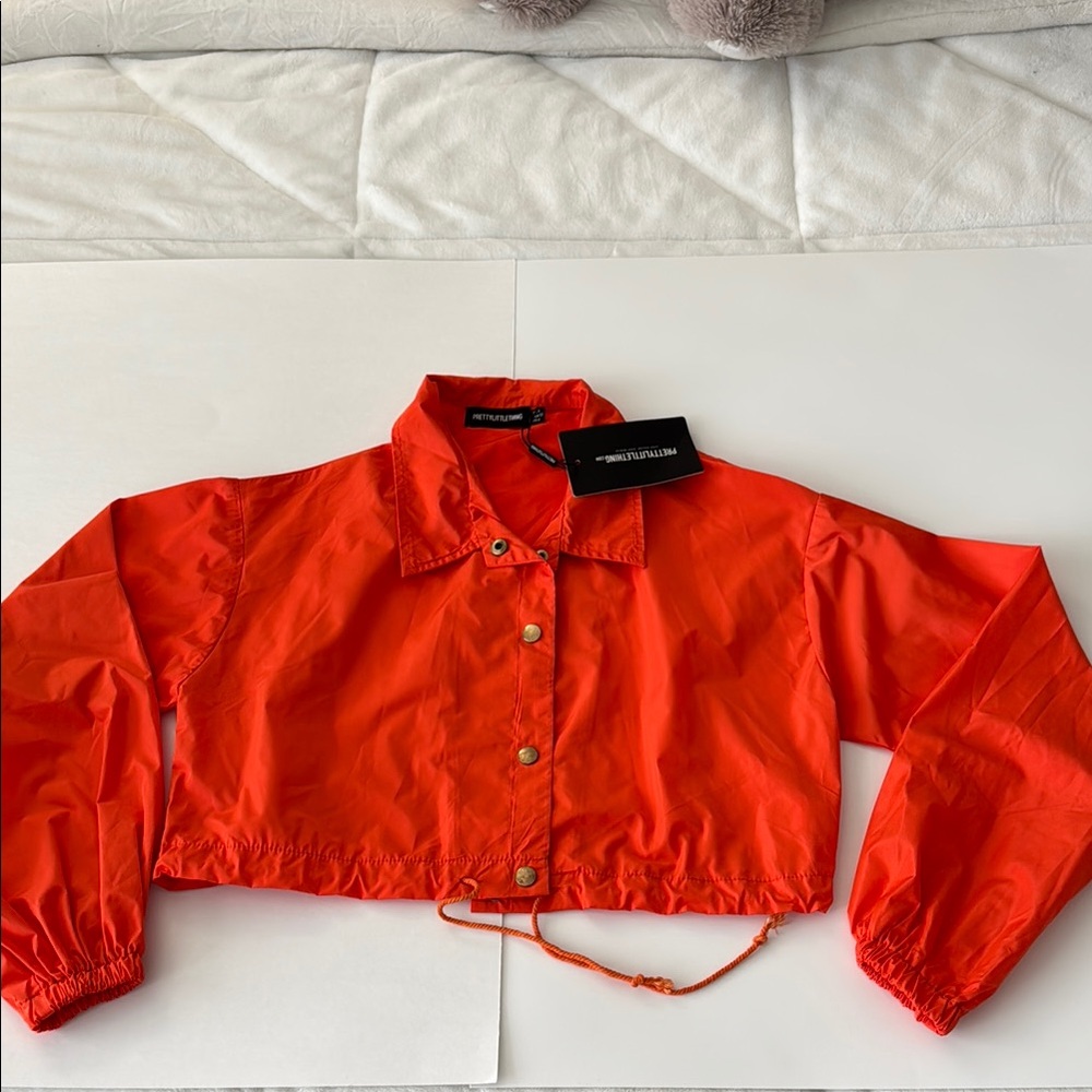 Bright Orange Cropped Jacket